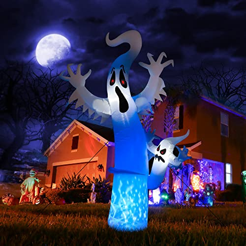 Gonfiabili Halloween Decorazioni, Moxled 2,4M Horror Fantasma Halloween Gonfiabili Ghosts Decorazioni con Luci a LED per Interno Esterno Giardino Feste