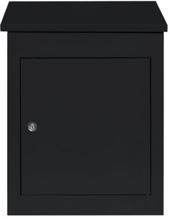Grande boîte à Colis en Acier Noir verrouillable avec 2 clés pour courrier et courrier - Support Mural sécurisé - Anti-pêche - Code Barres scannable - Kit de Fixation avec Tournevis