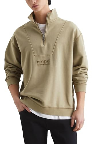 Marc OߴPolo Denim hommes troyer en coton biologique avec fermeture éclair, Vert (Dusky Green), M