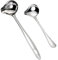 IUSOT 2-Piece Ladle Set, Stainless Steel Ladel, Soup and Oil Ladle, Soup and Gravy Spoon with Pour Spout for Sauce Serving (Duckbill Design)