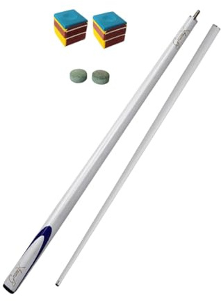 F Fityle Queue de Billard, Queue de Billard en Fibre de Carbone, 57 Pouces, Pointe de 9,5 mm, pour Adultes, Joueurs de Billard, entraînement, Blanc