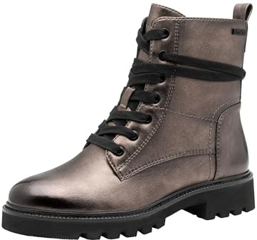 Jana Botas de encaje para mujer Flat TEX + botas veganas de media longitud, Pewter, 39 EU, gris peltre, 39 EU
