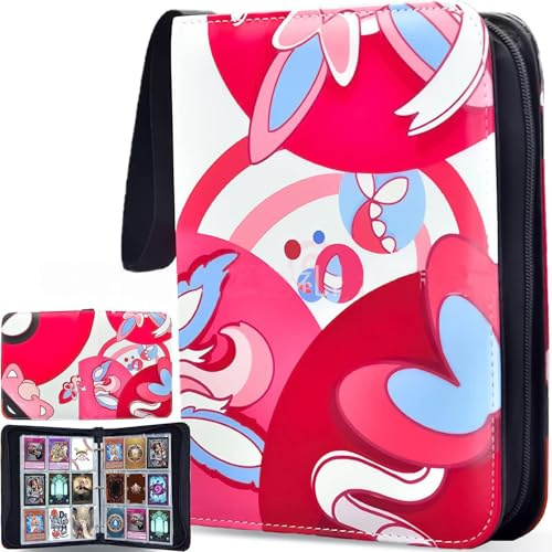 Trading Card Binder - 9 Pocket Trading Card Holder with 50 Removable Sleevs for 900 Cards, PU Waterproof & Portable Carrying Case Card Collection Folder