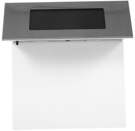 OUNONA Luz Solar Numérica para Puerta de Casa 4 Led, Placa de Acero Inoxidable Resistente al Clima, Lámpara Indicadora para Pasillo y Patio, Decoración del Hogar y Ecológica