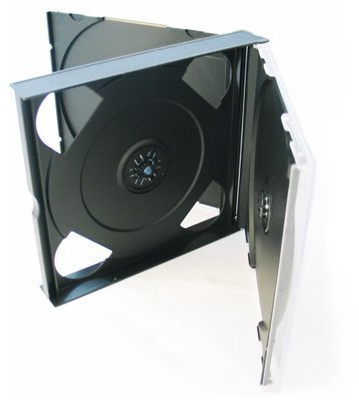 VISION MEDIA 5pcs X 4 WAY QUAD MULTI BLACK CD JEWEL CASE