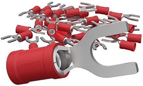 Tornillos de horquilla de Auprotec, de 0,5-6,0 mm² y diámetro de orificio M3-M8, conector de cable PVC parcialmente aislado SV hecho de cobre estañado