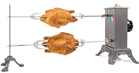 Giemme Spoleto Tournebroche Décalé 2 moteurs, brochettes fixes décalées, capacité 6+6 kg