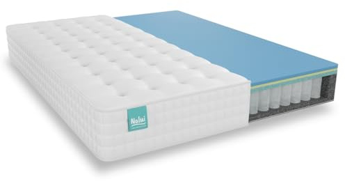 NALUI - Colchón Viscoelástico con Núcleo de Muelles Ensacados Galana 150x200cm con ViscoGel, Tejido Strech Cashmere y 3D. Altura:±26cm | Firmeza Suave | Hecho en España