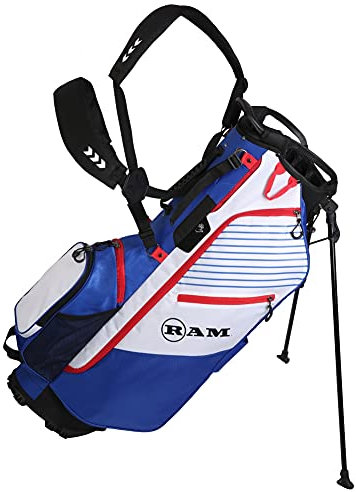 Ram Golf FX 14 Divider Stand Carry Bag, Blue/White/Red