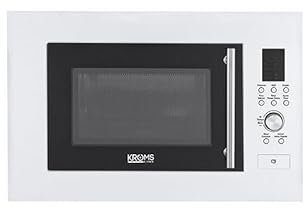 MICROONDAS Kroms KMFI23-D-W INTEGRABLE 23L GRILL CRISTAL BLANCO
