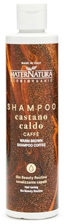 Maternatura, Shampoo Castano Caldo Caffè, Shampoo Tonalizzante Ideale per Sfumature Dorate e Nocciola, Idratante, Bio Beauty Routine Tonalizzante Castano Caldo, Made in Italy - 250 ml