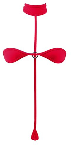 SHERRYLO Maillot de bain à micro bretelles, string extrème, string pour femme, 17112-Rouge, Taille Unique