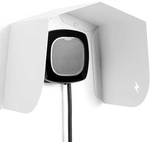 Copertura per caricabatterie da auto elettrica, tetto, protezione, tettoia, scatola, accessori da parete, tenda, kit di protezione, riparo, tenda, struttura, capannone, ombra, supporto. (Bianco)