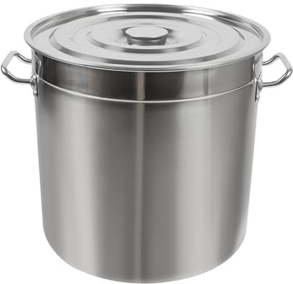 AOOUNGM Olla sopera de acero inoxidable con tapa,50L olla sopa para cocina,Olla de gran capacidad para gastronomía,Sopera de acero inoxidable para inducción gas vitrocerámica