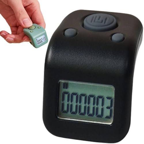 Compteur de doigts rechargeable, étanche, compteur de comptage à 6 chiffres, compteur numérique manuel, compteur de pas, compteur de tours avec LED (noir)