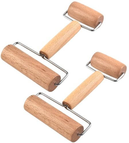 Confezione Da 2 Mattarelli, Mattarello In Legno Con Ruote, Mattarello Con Due Estremità, Mattarello Per Cuocere Al Forno, Stendiimpasto, Utensili Da Cucina