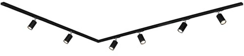 BRILONER - Set completo di binari, 6x spot GU10 orientabili, a L, sistema di binari a soffitto, binario per faretti, lampada a soffitto, plafoniera, faretto, 3 m, nero
