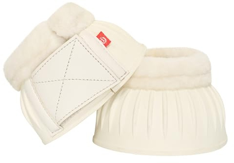 Imperial Riding IRH Bells Cloches de Sabot en Caoutchouc Naturel, amortissantes et sans frottement, avec Bord Doux, Fermeture sécurisée, Robustes pour l'entraînement, Blanc Taille S