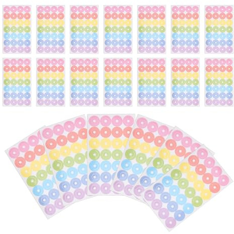 Beavorty Pegatinas de Refuerzo para Agujeros de Carpeta, Etiquetas Autoadhesivas para Papel Suelto, 20 Hojas Multicolor, Protección para Documentos Escolares y Oficina, Reparador de Hojas