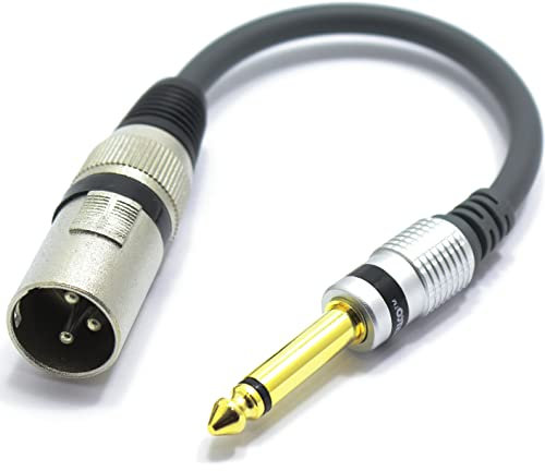 VITALCO XLR Male to 6.35 Jack Mono Male Adapter 1/4 Jack TS to 3 Pin Microphone Audio Cable