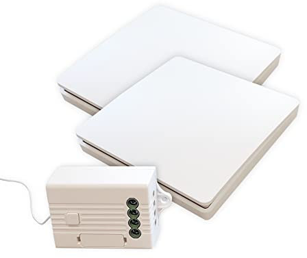 ELG Leuchten 2 Funkschalter Licht Smart Switch Druckplatte Lichtschalter AN AUS Wasserfest IP67 Batterielos Kabellos + Empfänger Smart Home Wifi Amazon Alexa Timing Funktion Voice Control