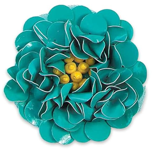Expo International 2 Twisted Sequin Flower Applique/Patch | Turquoise