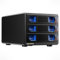 Case Hard Disk, Alluminio Case HDD 3 Baie con Ventola per HDD/SSD SATA 2,5/3,5, USB A/C 3.0, Supporto Sostituzione a Caldo, Espansione a Margherita, Senza Attrezzi, DAS (NO RAID/NAS)