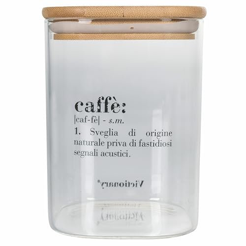 Villa d'Este Home Tivoli Victionary - Tarro de café de cristal (1 L, tapa de bambú)