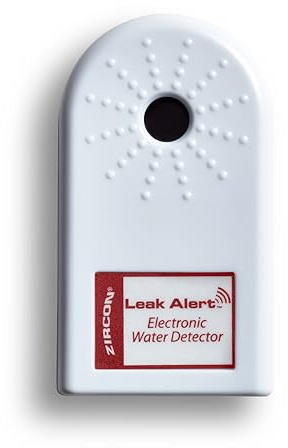 Zircon Z621431 Leak Alert Water Leak Detector & Flood Sensor Alarm/ Water Leak Sensor with Dual Leak Alarms 90Db Audio/ Battery Powered, Batteries Not Included, White