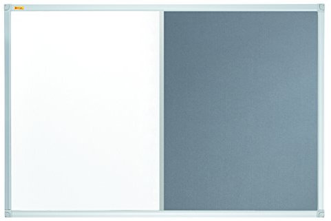 Franken CB300312 Filztafel Kombitafel Aluminiumrahmen mit Ablageleiste, 90 x 120 cm, grau