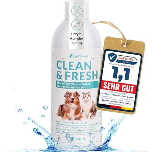 Schnüffelfreunde Additivo per Acqua per l'igiene Orale di Cani e Gatti | Alito frescho e Denti sani - Aiuta a prevenire placca e tartaro - 500ml (Classic)