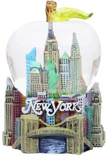 Mini palla di neve New York City con foglia di mela 6,3 cm NYC Snow Globe
