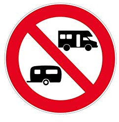 Autocollant Sticker adhesif signalisation Panneau Interdit caravanne Camping
