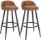 WOLTU Bar Stools Set of 2, Breakfast Barstools, Kitchen island Counter Stools with Low Back and Footrest, Velvet, Black