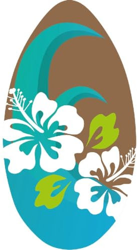 Skimboard 96cm Surfbrett aus Holz mit Blumenmuster
