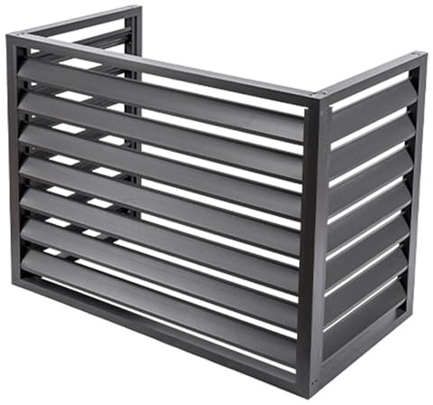 Air Conditioner Privacy Fence Aluminum Alloy Outdoor Unit Air Conditioner Cover Trash Can Decorative Slat Fence Freestanding Louver Grid Used for Outdoor Protection Of Air Conditioners or Trash Cans (