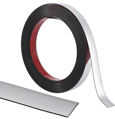 GORGECRAFT 5m*15mm Garniture de Moulure à Décoller et à Coller Argent Bordure de Miroir Flexible Bande Décorative Auto-Adhésive pour Panneau de Sol Armoire Carrelage Bord D'Angle Moulure de Cadre