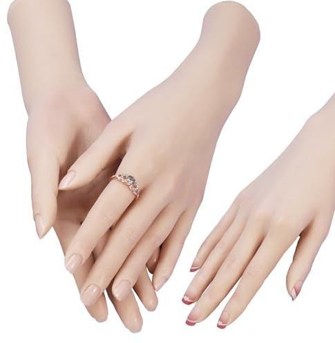 JVTUNG Manichino realistico in silicone a mano realistico con mani femminili modello per unghie in acrilico Mostra gioielli articoli scherzi Halloween puntelli fotografia puntelli di scena (mano