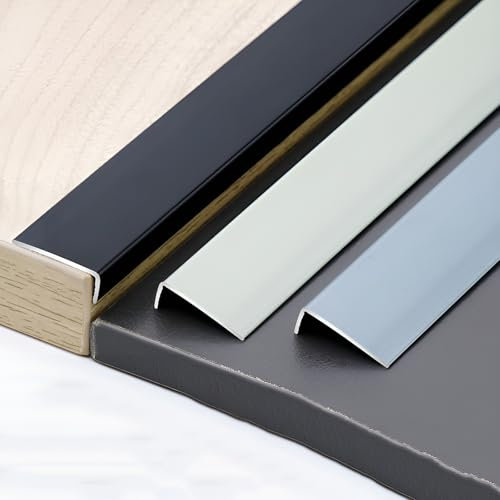 JXNVHJ Barre De Seuil, Bande De Transition De Sol, Moulure De Bordure De Porte, Profilé De Transition pour Carrelage, Bois, Joint De Stratifié, Aluminium(Iron Gray,2x3.5cm)
