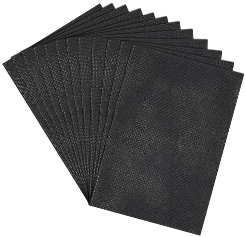 WADORN 12 pezzo di Tela Aida 14 count Tessuto per Punto Croce Nero, Tessuto Pretagliato per Ricamo A Punto Croce, 21 x 14cm, Tessuto Aida di Riserva Classico per Lavori Fai Da Te