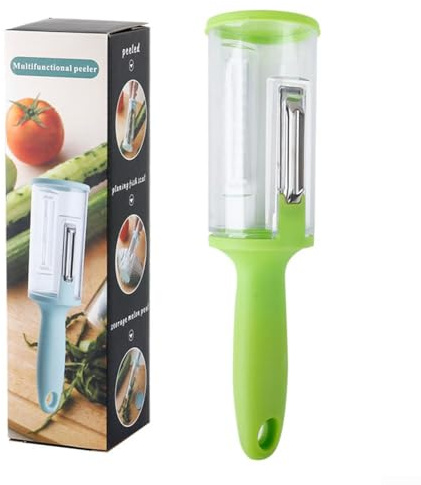 Raspador de escamas de pescado con cubierta práctica herramienta de plástico para uso diario (verde)