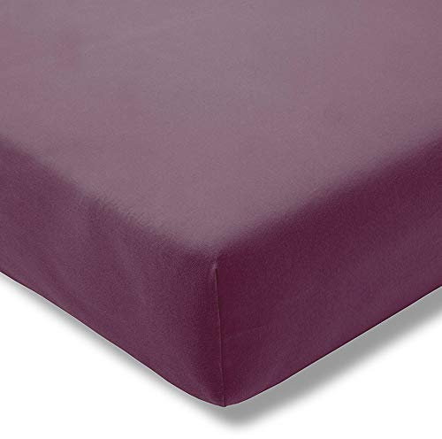 ESTELLA Spannbetttuch Zwirnjersey | aubergine