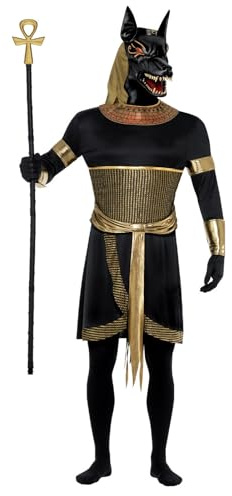 Smiffys Costume Anubi lo Sciacallo, Nero, comprende Tunica, Collare, Polsini, Bracciali e Maschera Halloween