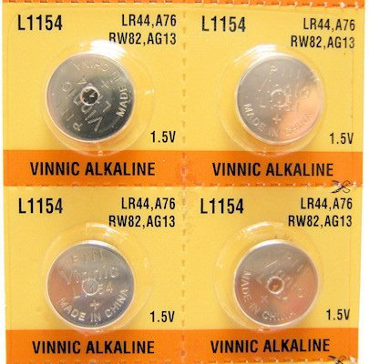 Vinnic Lot de 4 piles alcalines AG13 LR44 A76 1,5 V