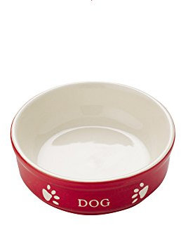 Nobby Hunde Keramiknapf DOG, rot / beige 12 X 12 X 3,7 cm, 1 Stück