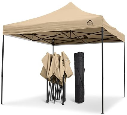 All Seasons Gazebos 3x3m Heavy Duty Fully Waterproof Pop up Gazebo With Accessory Pack - Beige