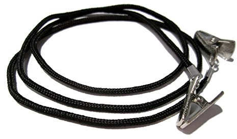 ATLanyards Black Clip Eyeglass Chain, Eyeglass Holder, Eyeglass Cord, Eyeglass Strap, Silver Clips, 341