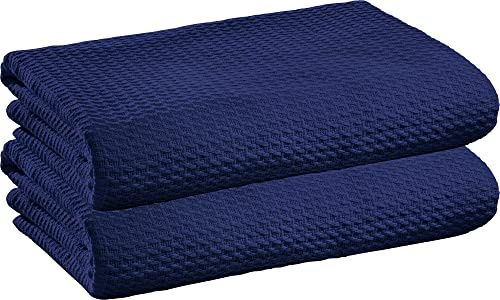 Erwin Müller Sommerdecke Siena im 2er-Pack, Baumwolldecke Marine Größe 100x150 cm - luftig-leicht, weiche Qualität, sehr angenehm - 100% Baumwolle
