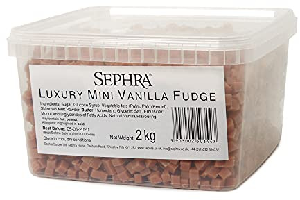 Sephra Mini Fudge Cube Pieces 2kg in Resealable Plastic Tub