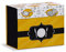 Mareli Rezeptbox mit 60 illustrierten Rezeptkarten zum selber beschriften und 6 Trennblättern im Essensdesign, Schwarz und Gelb, 22,5x11x17